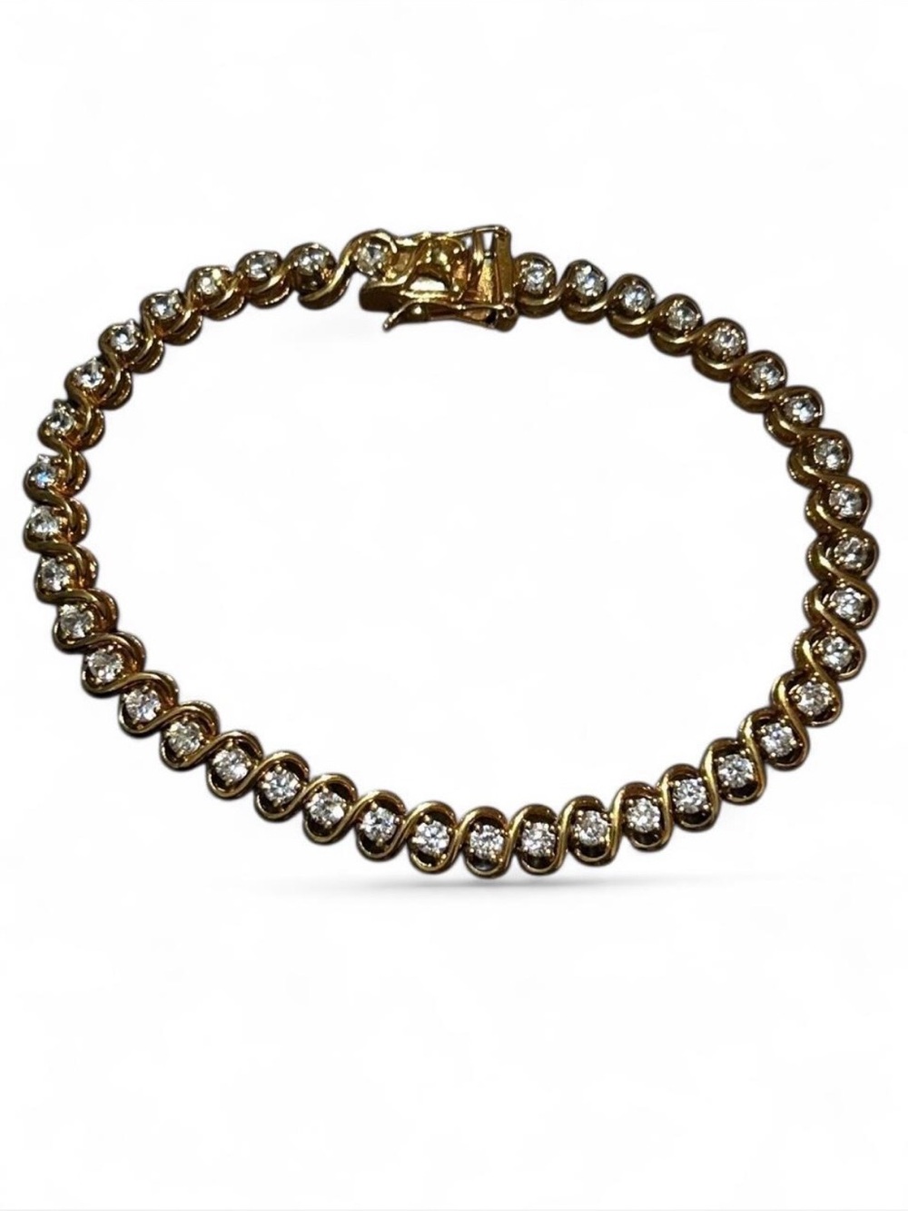 Gold vermeil 925 Tennis Bracelet with Clear Stones - Elegant Women's Jewelry